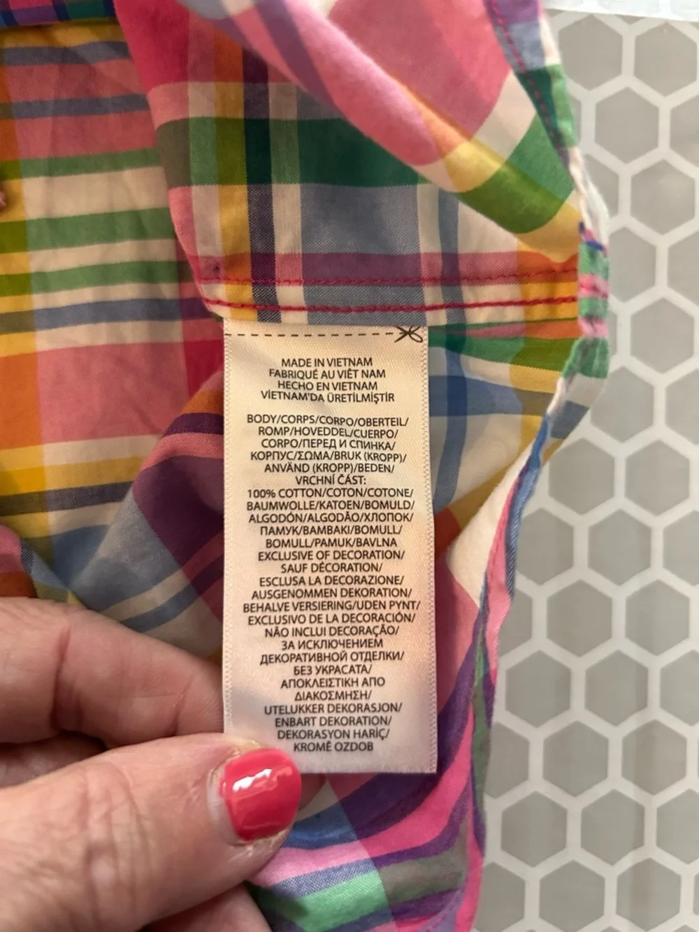 Ralph Lauren Vibrant Multi-Color Plaid Long-Sleeve Button-Down Shirt Size 6